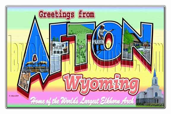 Greetings from Afton, Wyoming large letter postcard