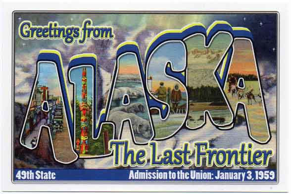 Alaska large letter postcard 49th State
