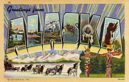 Alaska large letter postcard checklist