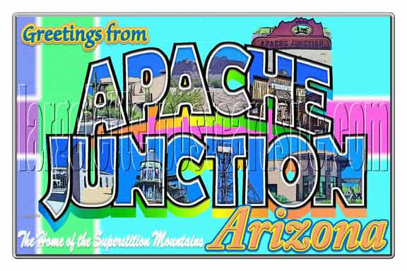 Greetings from Apache Junction large letter postcard