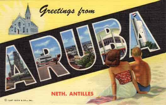 Aruba large letter postcard checklist