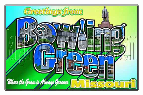 Greetings from Bowling Green, Missouri large letter postcard