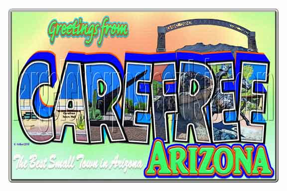 Greetings from Carefree, Arizona large letter postcard