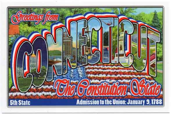 Connecticut large letter postcard 5th state