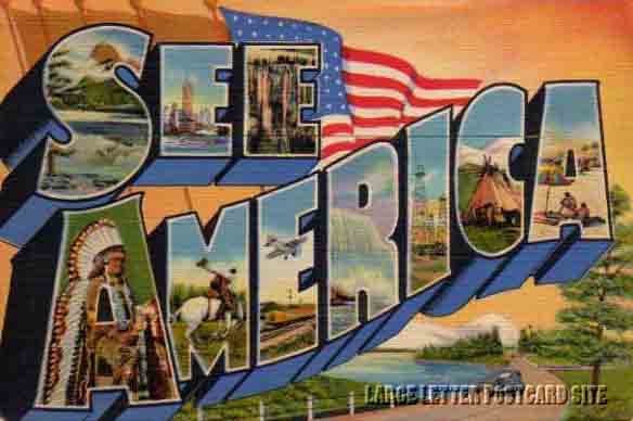 Curt Teich D-6258 See America large letter postcard folder