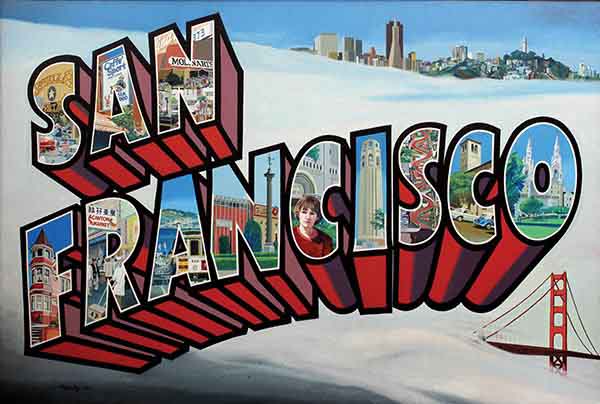 Darrell Forney large letter San Francisco, California painting