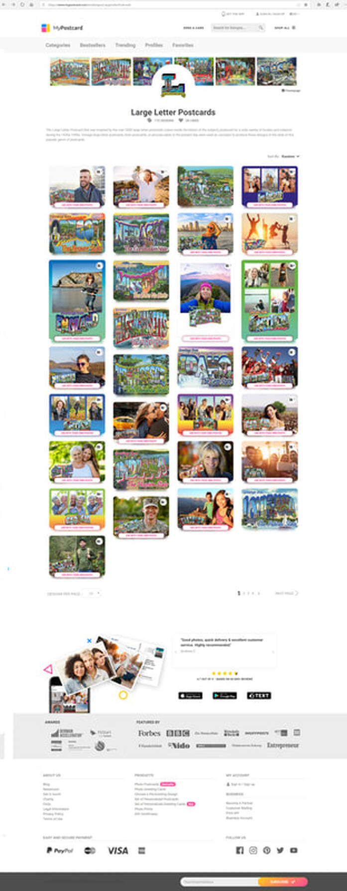 MyPostcard large letter postcard site store