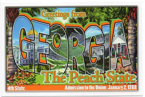 Georgia large letter postcard 4th state