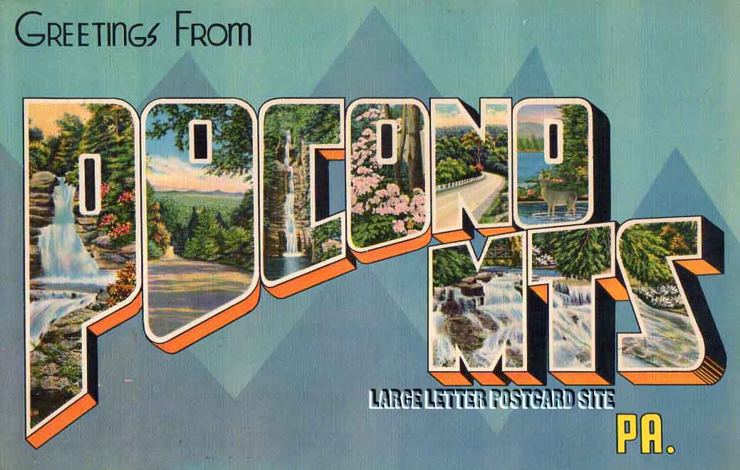 Giant Colourpicture Pocono Mts Pennsylvania large letter postcard