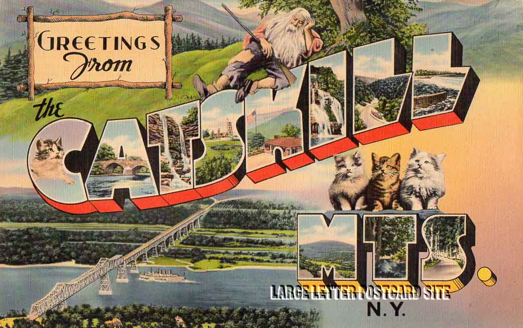 Giant Tichnor Catskill Mts New York large letter postcard