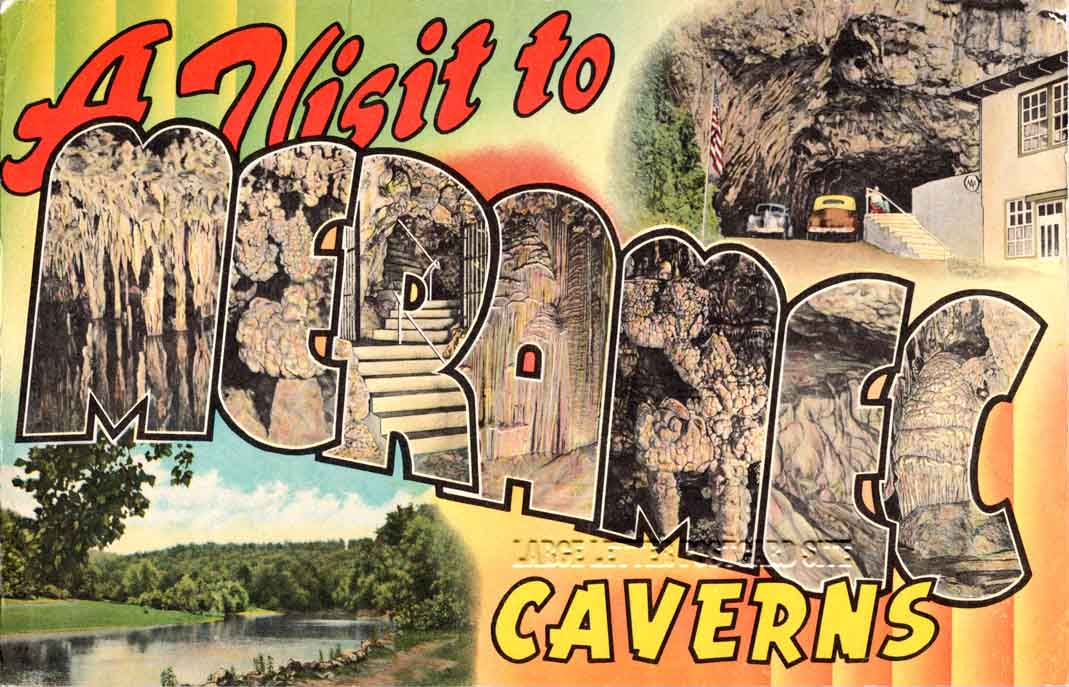 Meramec Caverns Missouri large letter postcard