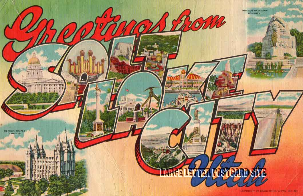 Giant Beals Salt Lake City Utah large letter postcard