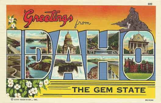 Idaho large letter postcard checklist