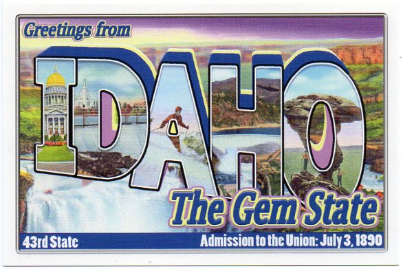 Idaho large letter postcard 43rd state