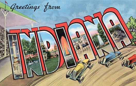 Indiana large letter postcard checklist