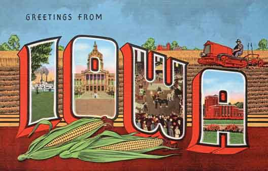 Iowa large letter postcard checklist