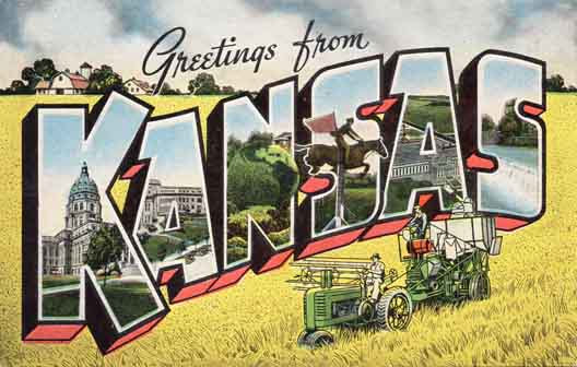 Kansas large letter postcard checklist