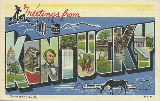 Kentucky large letter postcard checklist