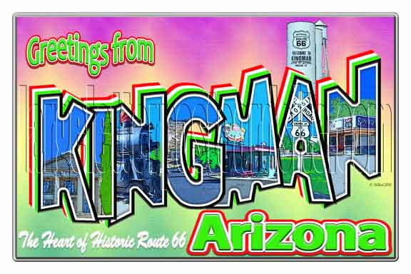 Greetings from Kingman, Arizona large letter postcard