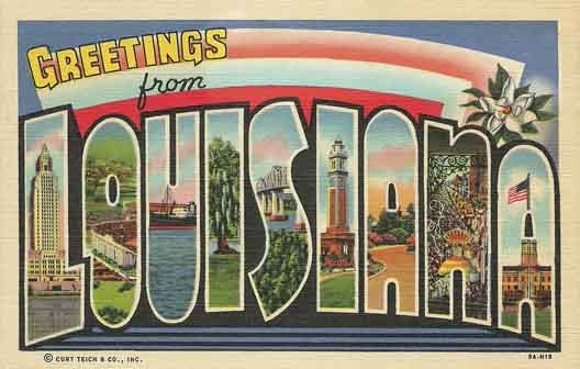 Louisiana large letter postcard checklist