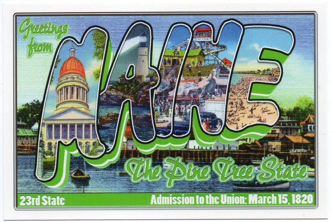 Maine large letter postcard 23rd state