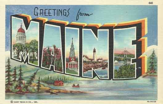 Maine large letter postcard checklist