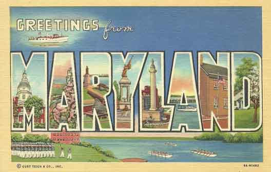 Maryland large letter postcard checklist