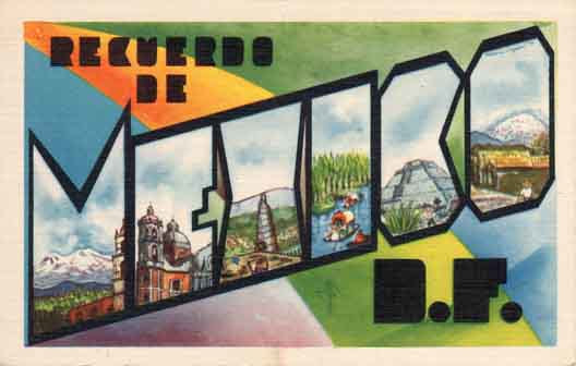 Mexico large letter postcard checklist