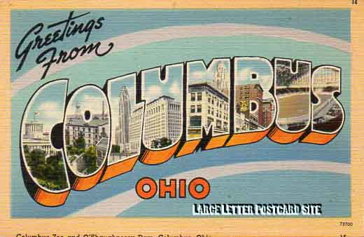 misprint Tichnor 73700 Columbus Ohio large letter postcard