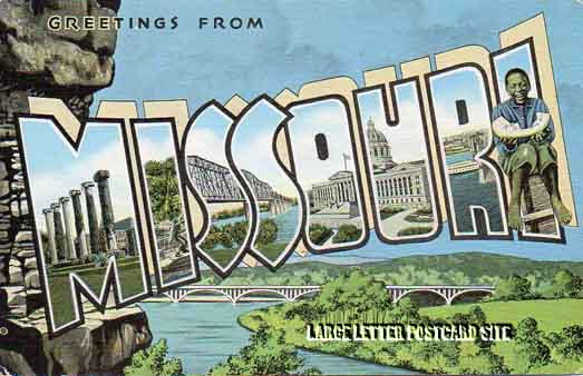 misprint Missouri large letter postcard