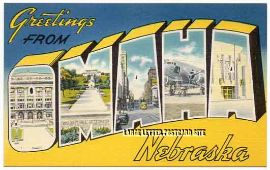misprint Omaha Nebraska large letter postcard
