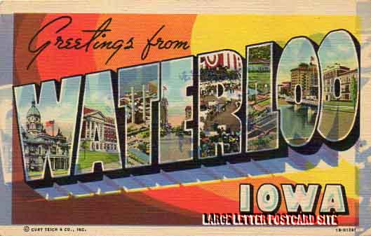 Curt Teich 1B-H1281 Waterloo Iowa large letter postcard