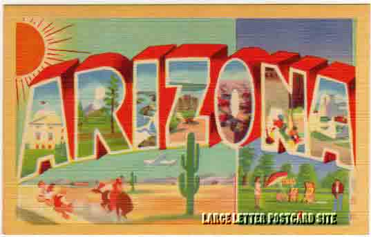 misprint Arizona large letter postcard