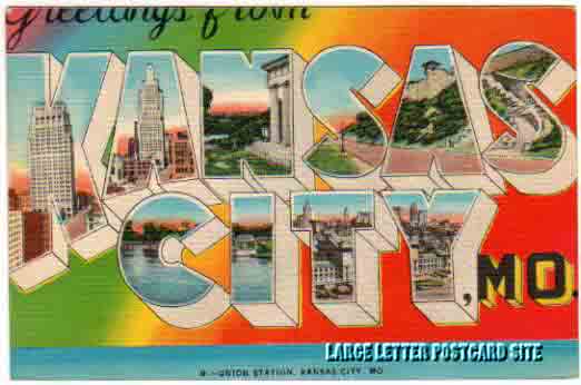 misprint Kansas City Missouri large letter postcard