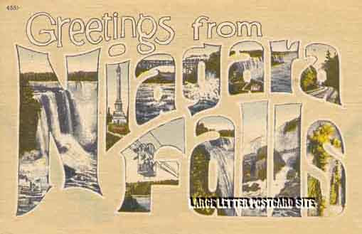misprint Metropolitan 1084 Niagara Falls New York large letter postcard