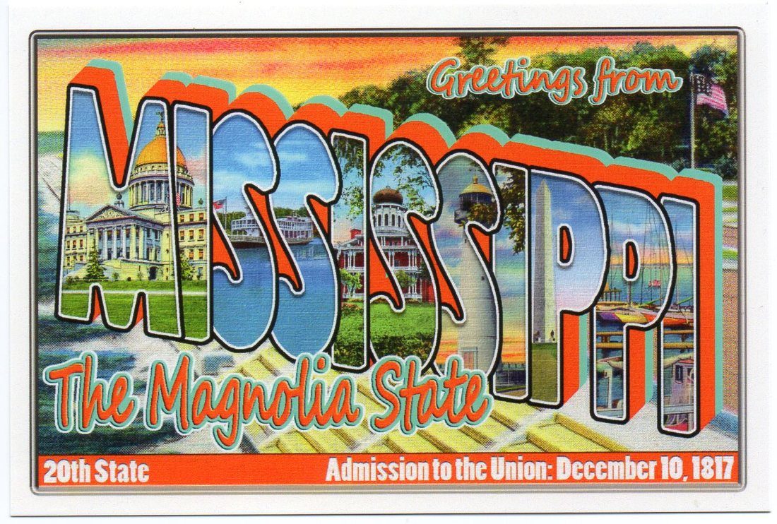 Mississippi large letter postcard 20th state