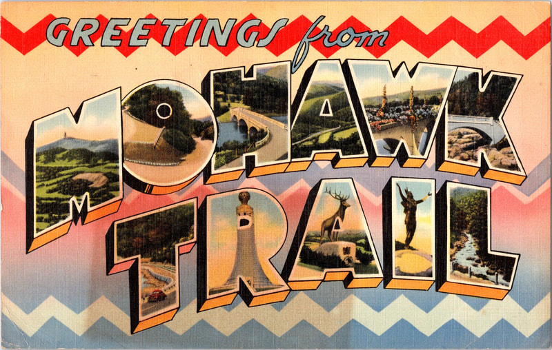 Giant Mohawk Trail Massachusetts large letter postcard