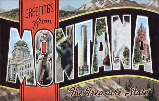 Montana large letter postcard checklist