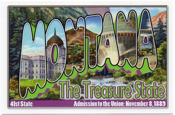 Montana large letter postcard 41st state