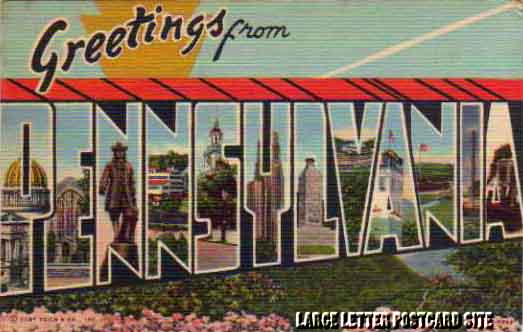Curt Teich 0B-H864 Pennsylvania large letter postcard