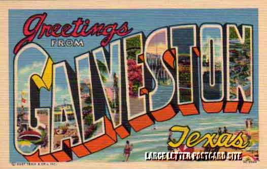 Curt Teich 0C-H544 Galvestion Texas large letter postcard