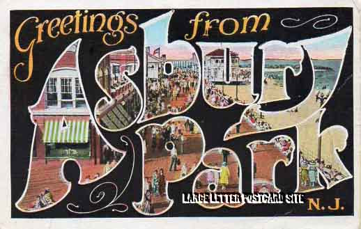 Tichnor 107863 Asbury Park, New Jersey large letter postcard