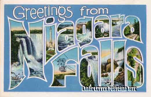 Metropolitan 1084 Niagara Falls, New York large letter postcard