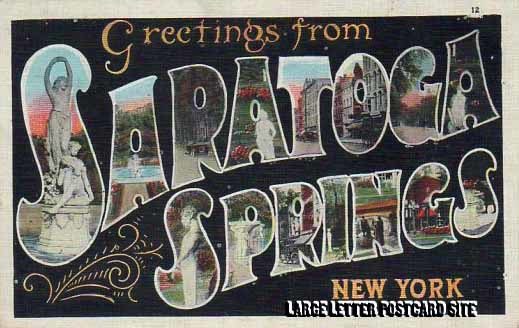 Tichnor 111551 Saratoga Springs New York large letter postcard