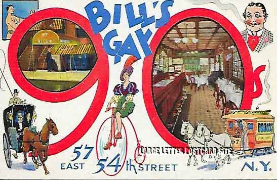 Tichnor 137209 Bill's Gay 90s New York large letter postcard
