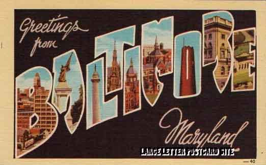 Dexter 25385 Baltimore Maryland large letter postcard