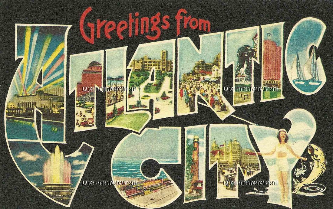 E.C. Kropp 31471 Atlantic CIty New Jersey large letter postcard