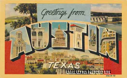 Dexter 33544 Austin Texas large letter postcard