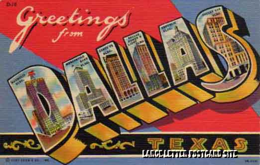 Curt Teich 3B-H191 Dallas Texas large letter postcard