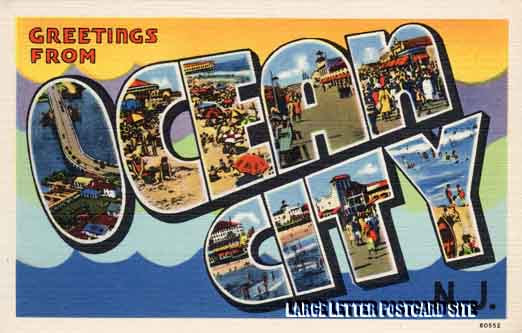 Tichnor 60552 Ocean City, New Jersey large letter postcard